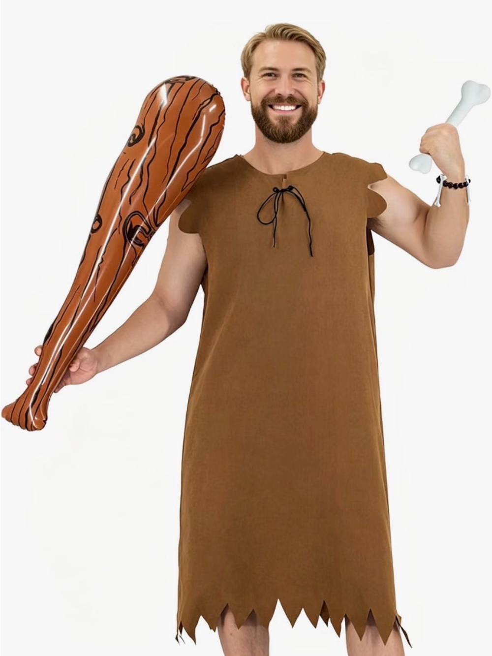 Men's Brown Caveman Costume Tunic - Classic Primitive Look